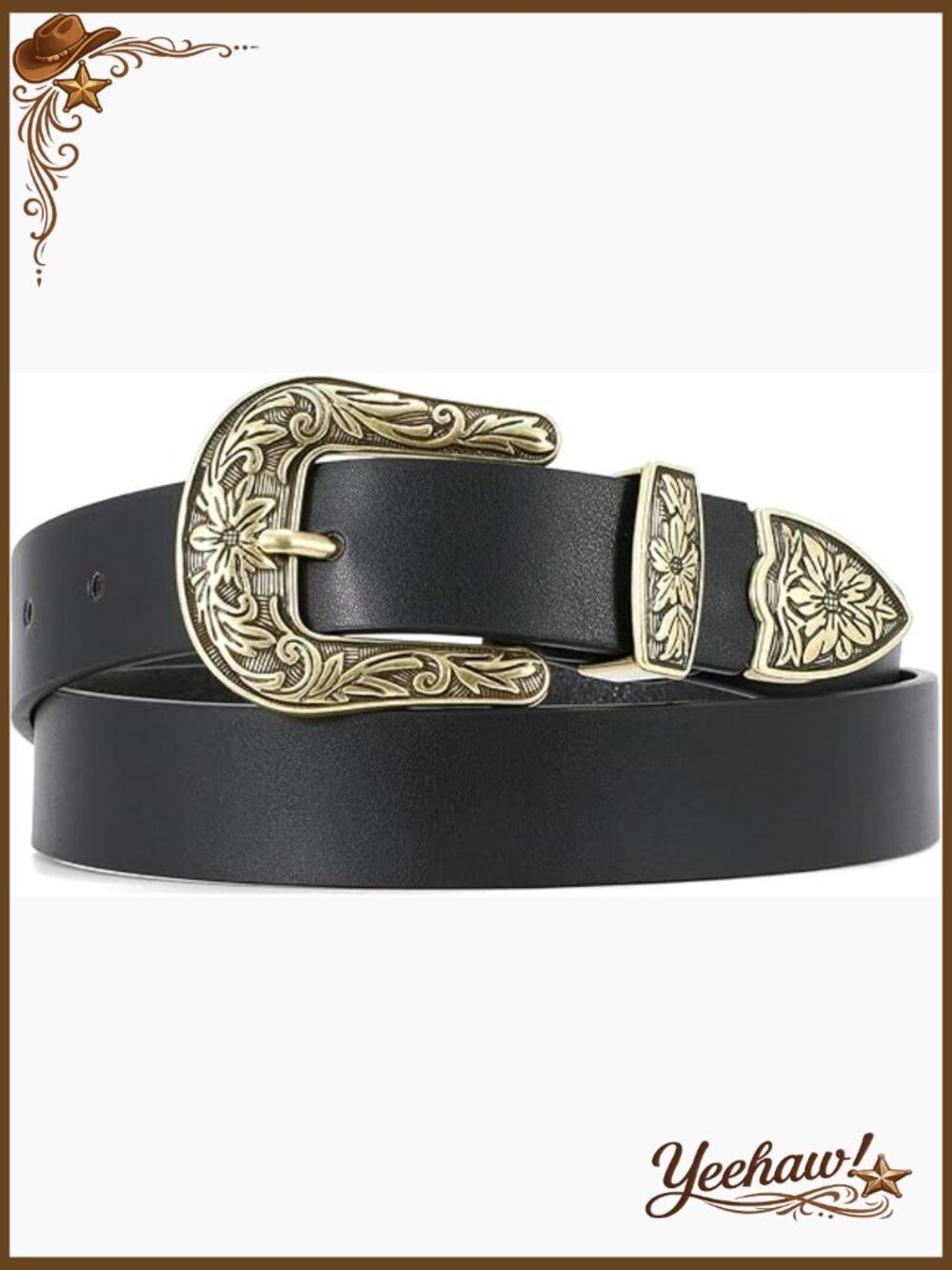 Vintage Western Cowgirl Waist Belt for Women - PU Leather